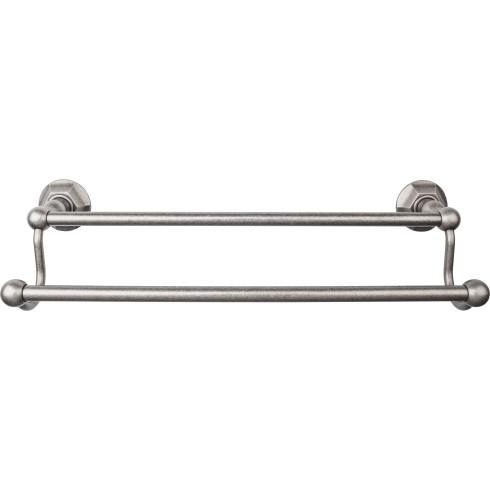 Bath Towel Holder Double Hex Backplate - Pewter Antique