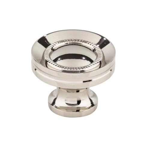 Button Faced Knob - Polished Nickel