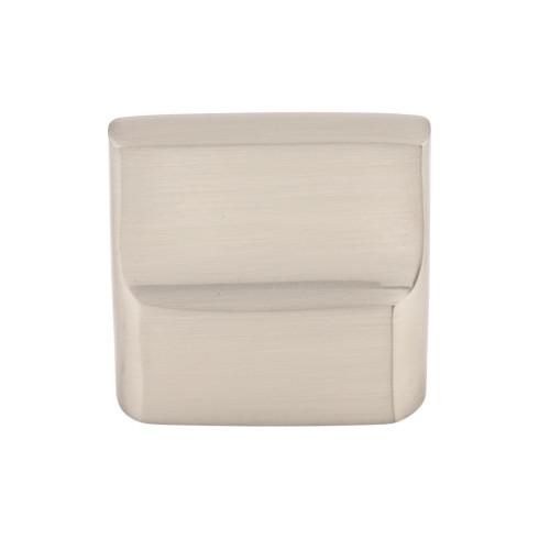 Flat-Sided Knob - Brushed Satin Nickel
