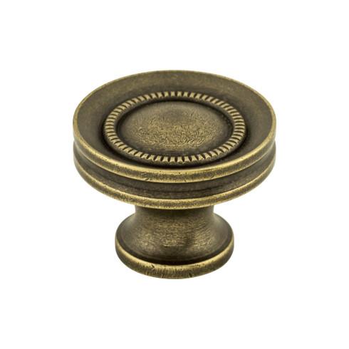 Button Faced Knob - German Bronze