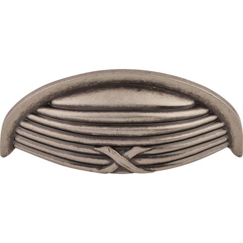 Ribbon & Reed Cup Pull - Pewter Antique