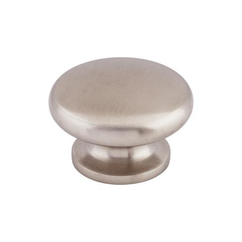 Flat Round Knob - Brushed Stainless Steel