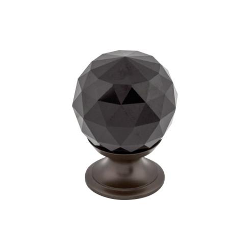 Black Crystal Knob - Oil Rubbed Bronze