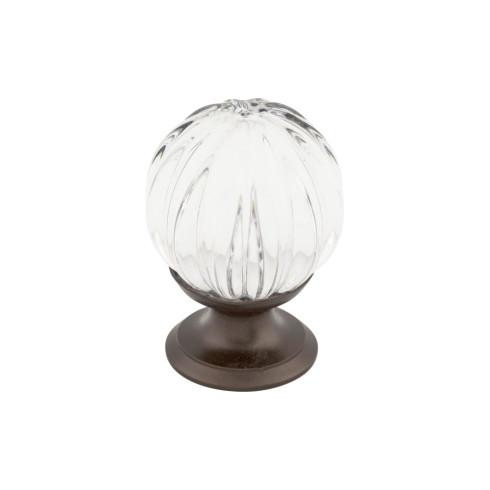 Clear Melon Crystal Knob - Oil Rubbed Bronze