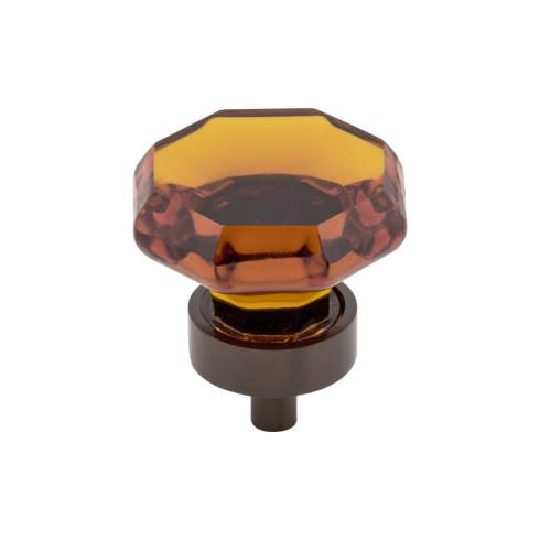 Wine Octagon Crystal Knob - Oil Rubbed Bronze