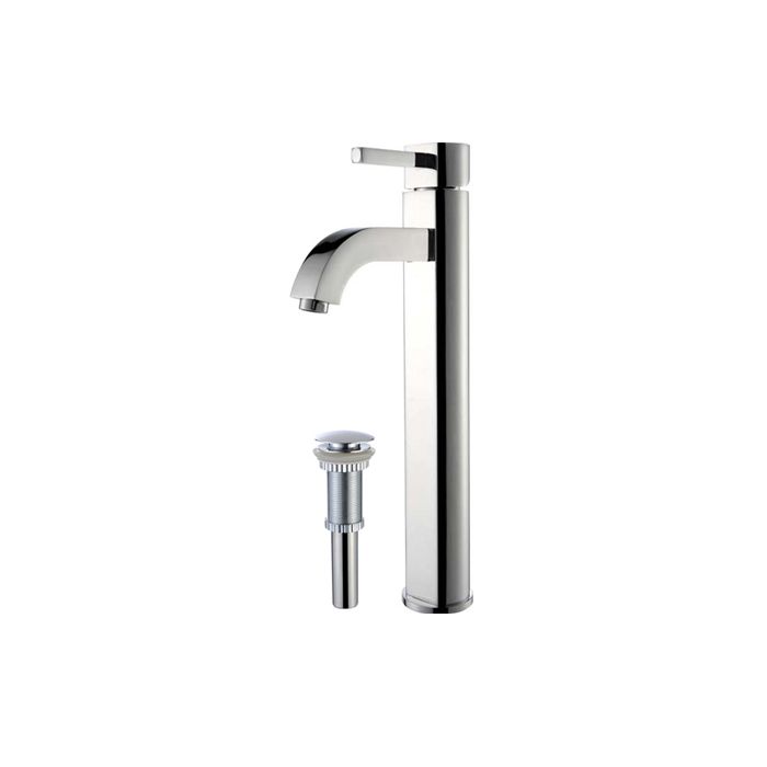 Kraus Ramus Single Handle Vessel Bathroom Faucet with Pop-Up Drain - Chrome - FVS-1007-PU-10CH