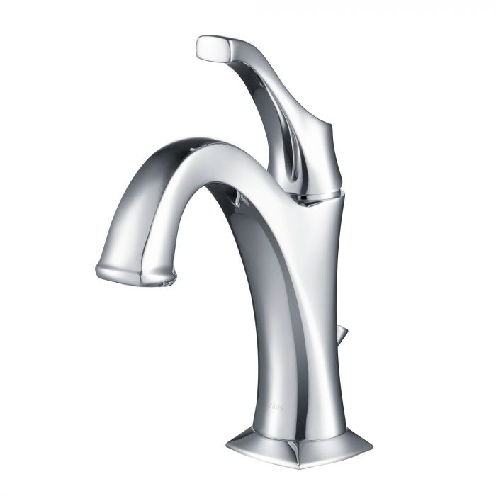 Kraus Arlo Single Handle Basin Bathroom Faucet with Lift Rod Drain - Chrome - KBF-1201CH
