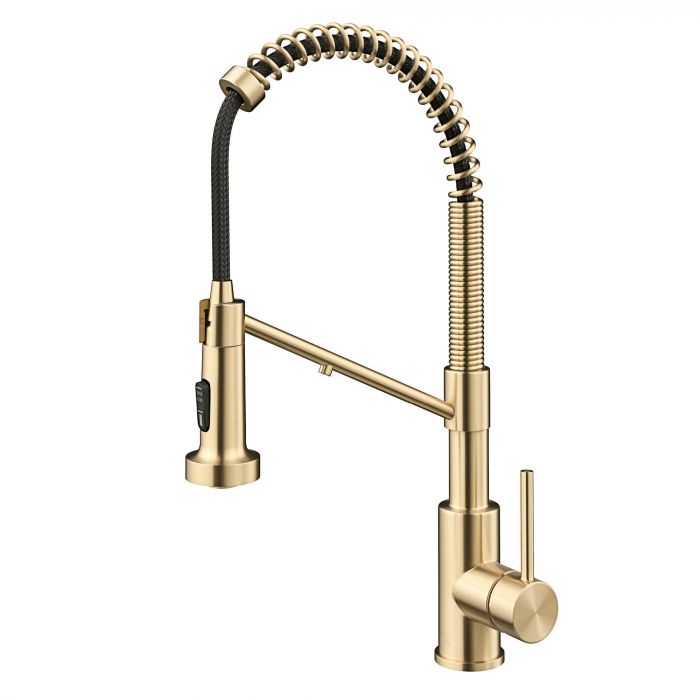 Kraus Bolden 2-in-1 Commercial Style Pull-Down Single Handle Water Filter Kitchen Faucet for Reverse Osmosis or Water Filtration System - Spot Free Antique Champagne Bronze - KFF-1610SFACB