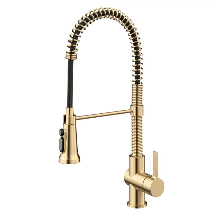 Kraus Britt 2-in-1 Commercial Style Pull-Down Single Handle Water Filter Kitchen Faucet for Reverse Osmosis or Water Filter System - Brushed Gold - KFF-1691BG
