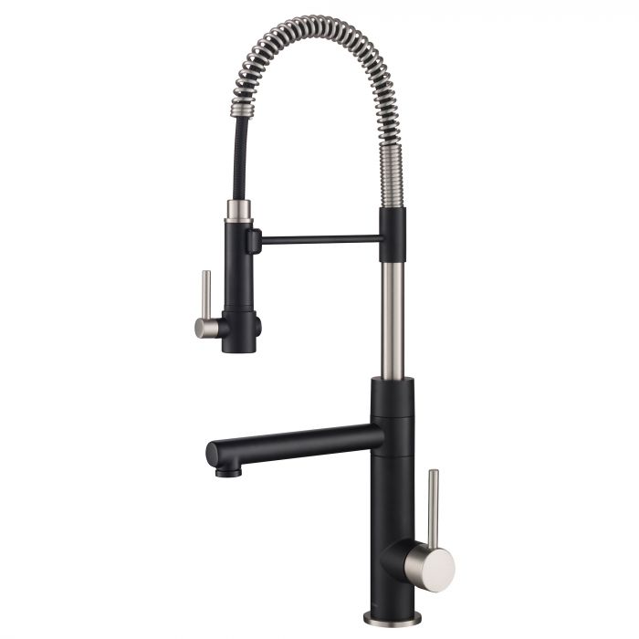 Kraus Artec Pro Commercial Style Pre-Rinse Kitchen Faucet - Spot Free Stainless Steel/Matte Black - KPF-1603SFSMB