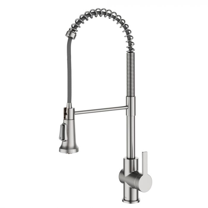 Kraus Britt Commercial Style Pull-Down Single Handle Kitchen Faucet - Spot Free Stainless Steel - KPF-1691SFS