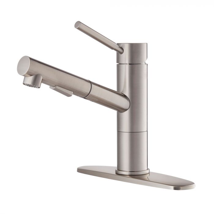 Kraus Geo Single Handle Pull-Out Kitchen Faucet - Stainless Steel - KPF-1750ST