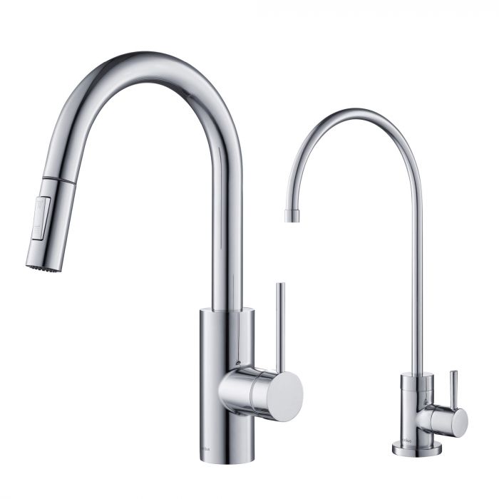 Kraus Oletto Pull-Down Kitchen Faucet & Water Filter Faucet Combo - Chrome - KPF-2620-FF-100CH