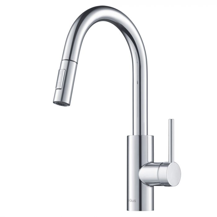 Kraus Oletto Single Handle Pull-Down Kitchen Faucet - Chrome - KPF-2620CH