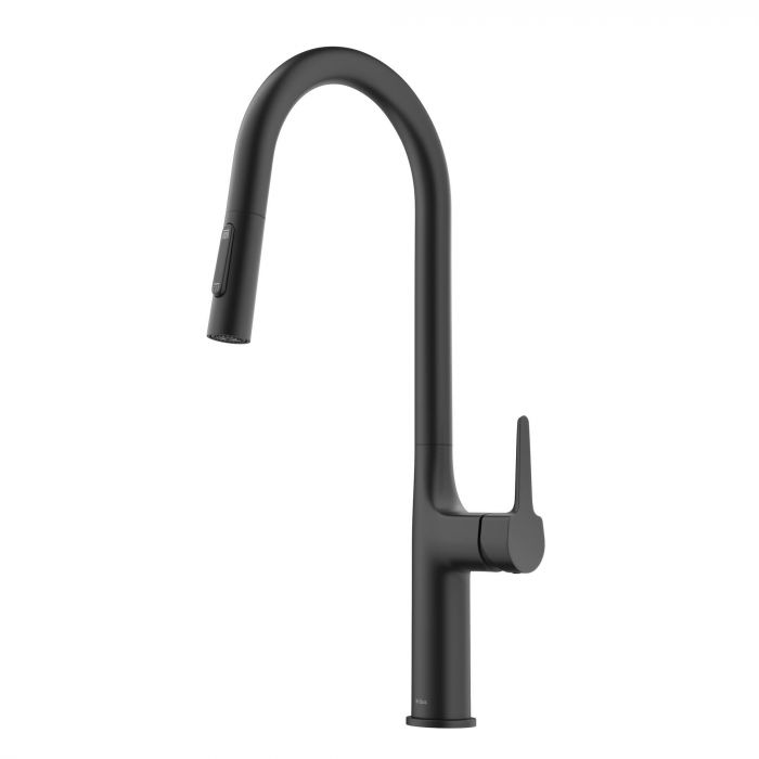 Kraus Oletto Tall Modern Pull-Down Single Handle Kitchen Faucet - Matte Black - KPF-3101MB