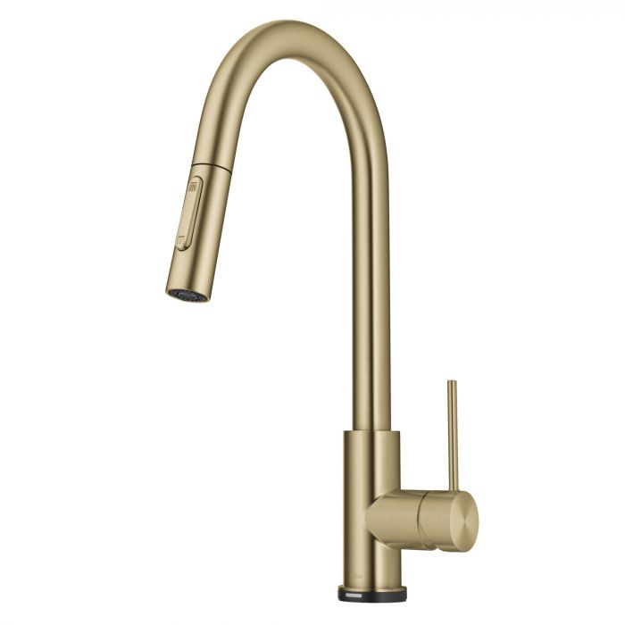Kraus Oletto Contemporary Single-Handle Touch Kitchen Sink Faucet with Pull Down Sprayer - Brushed Gold - KTF-3104BG